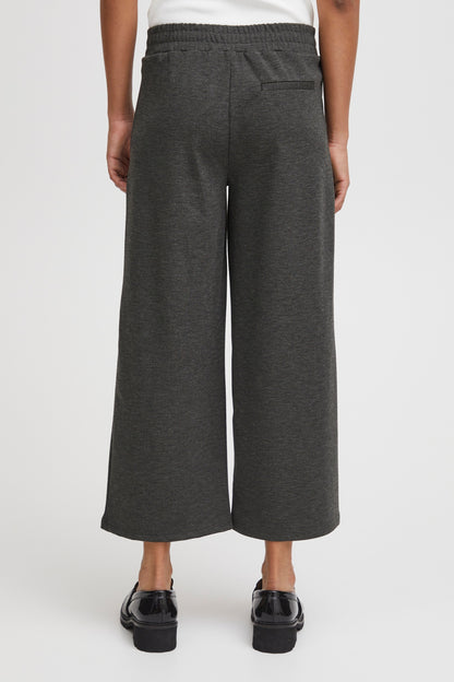 pantalon kate wide cropped dark grey melange